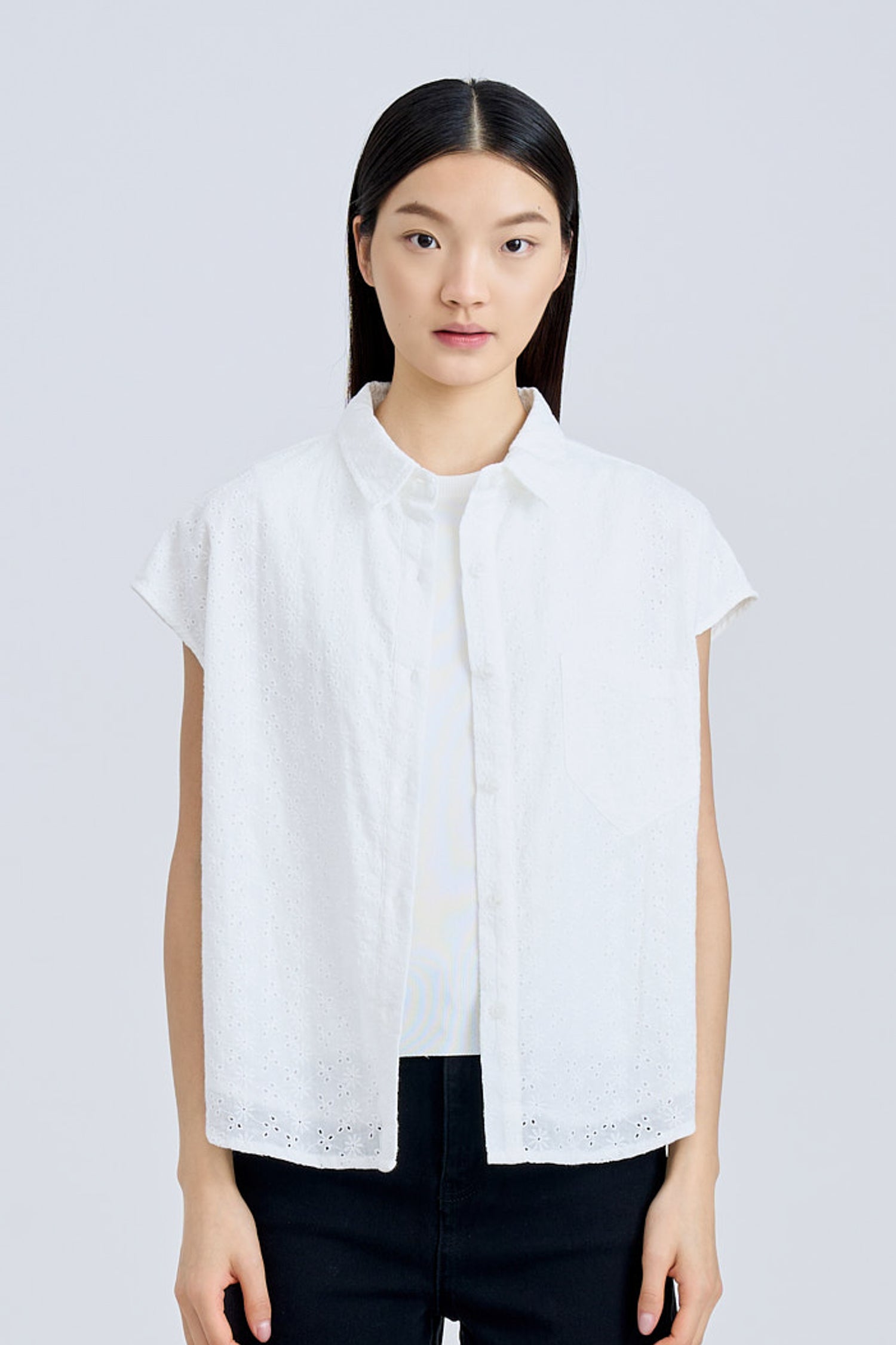 Patch Pocket Blouse - Cream