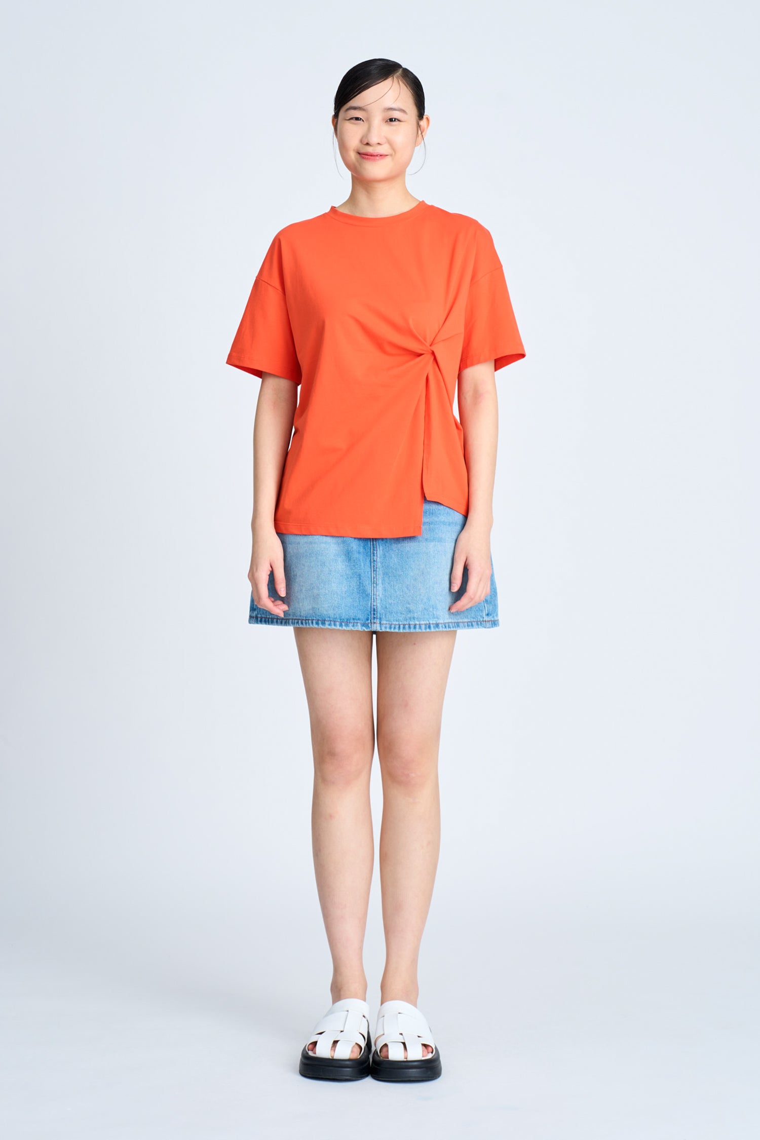 Twist Knot Tee - Vermillion