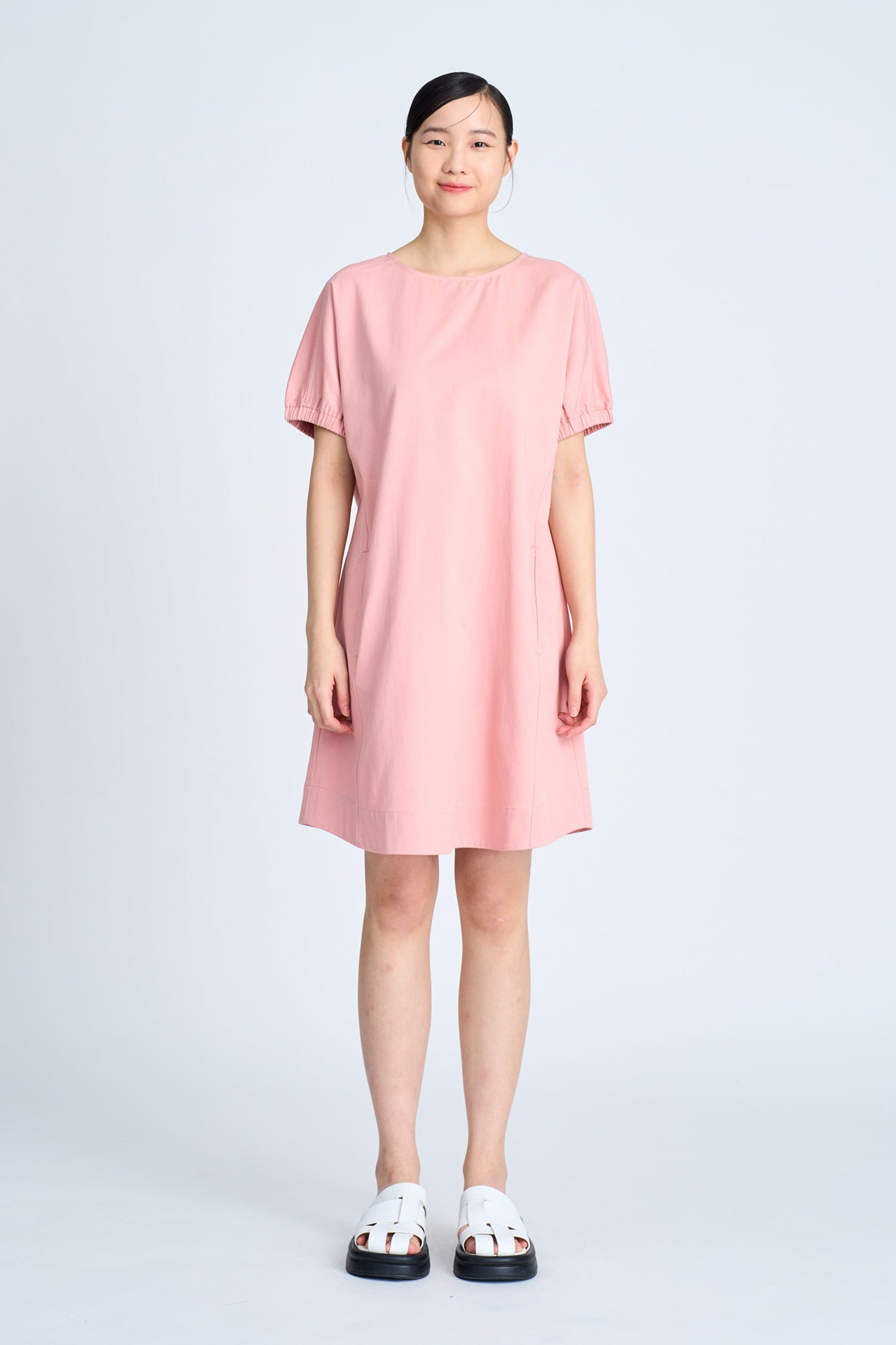 Elasticised Cuff Dress - Blush