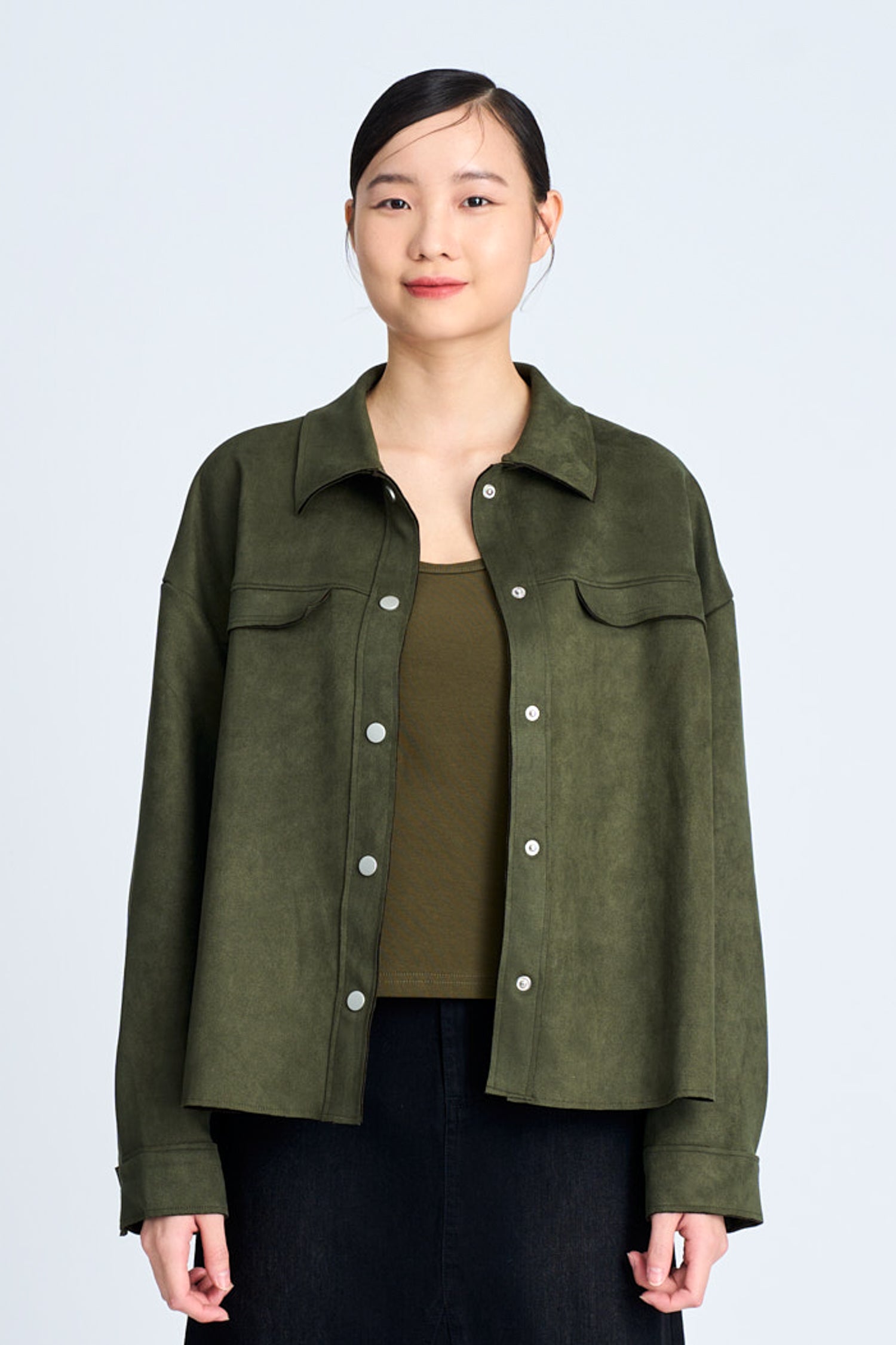 Suede Jacket - Army Green