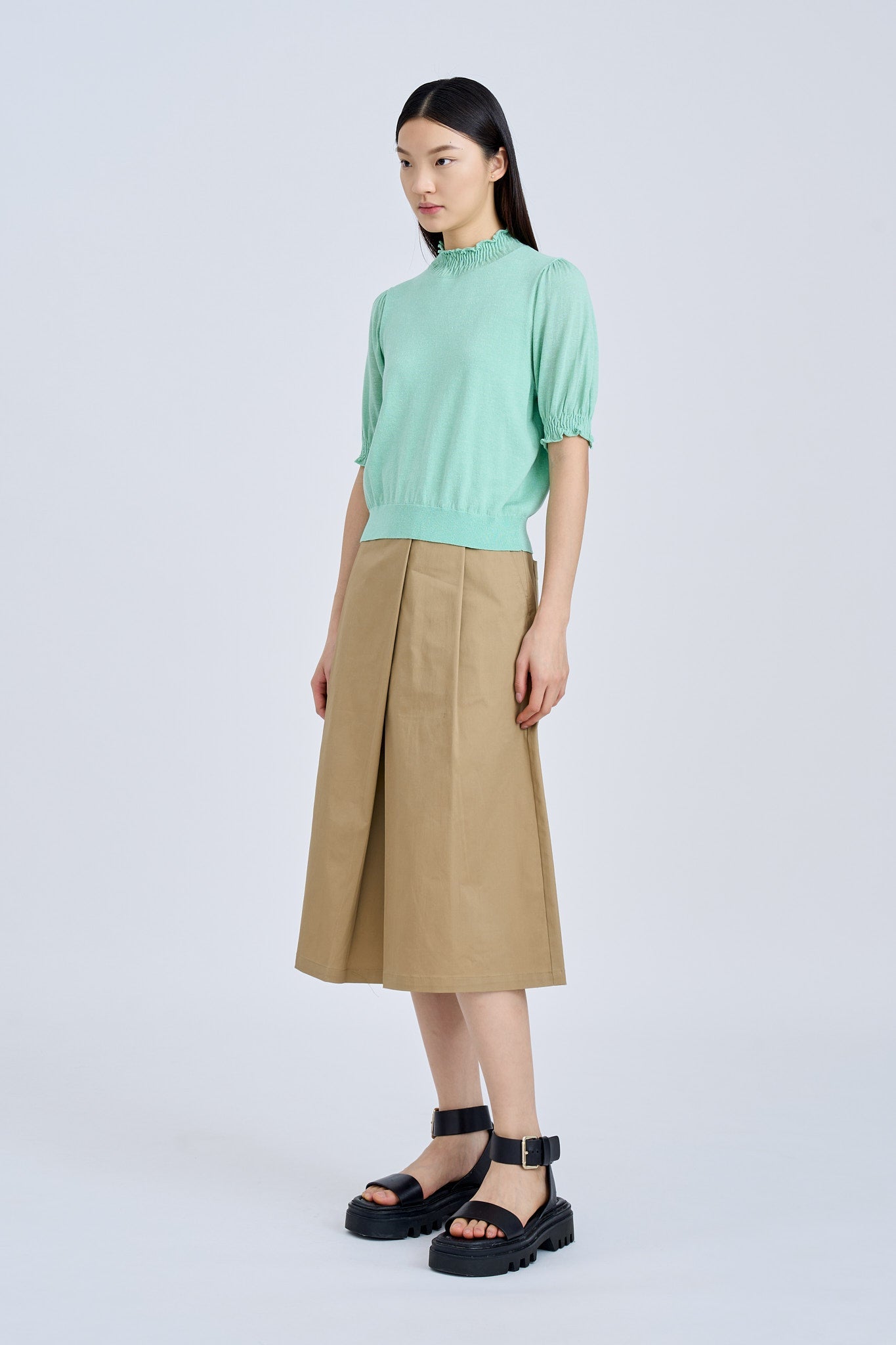 Wrapover Culottes - Khaki