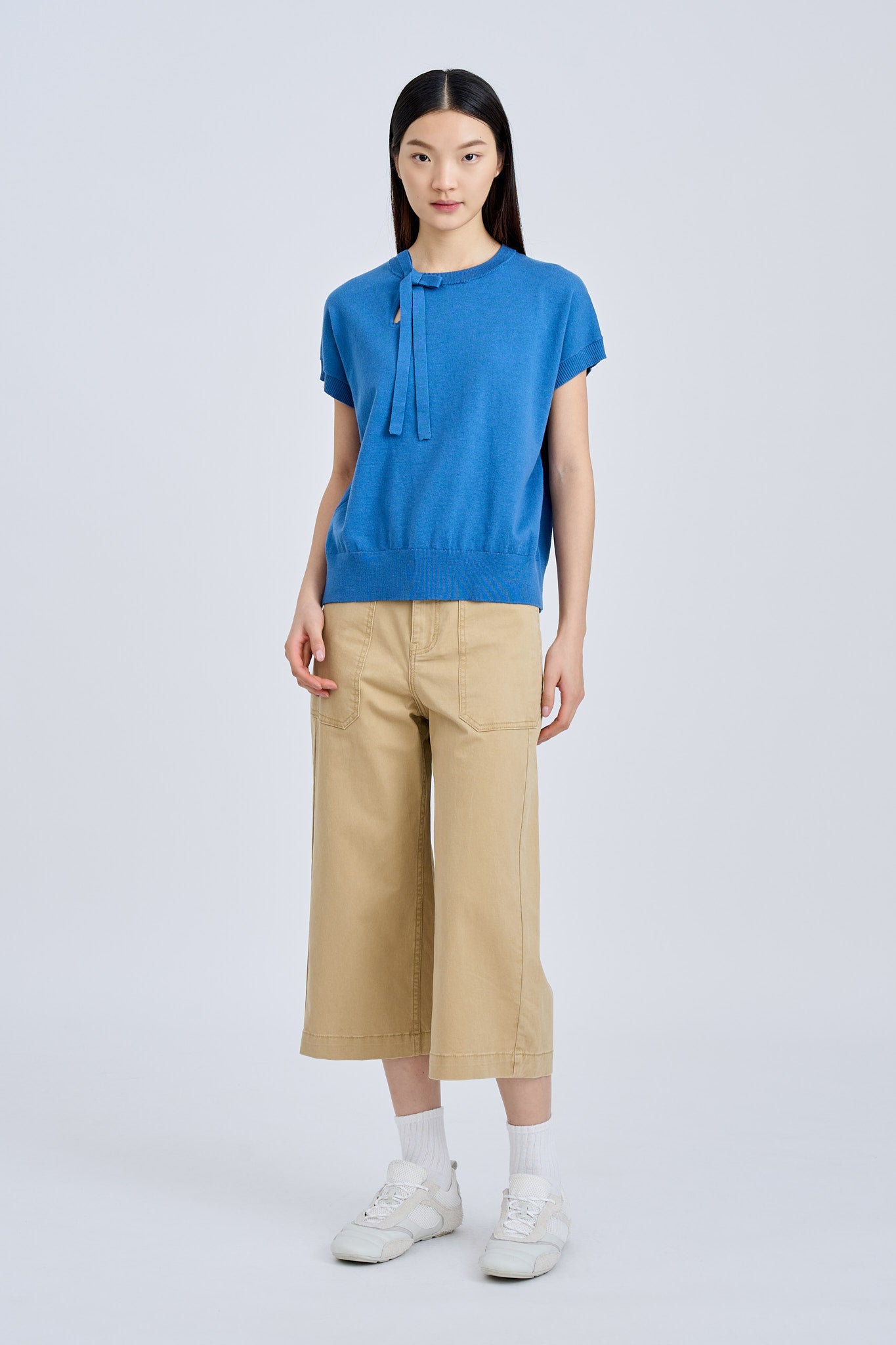 Patch Pocket Culottes - Khaki