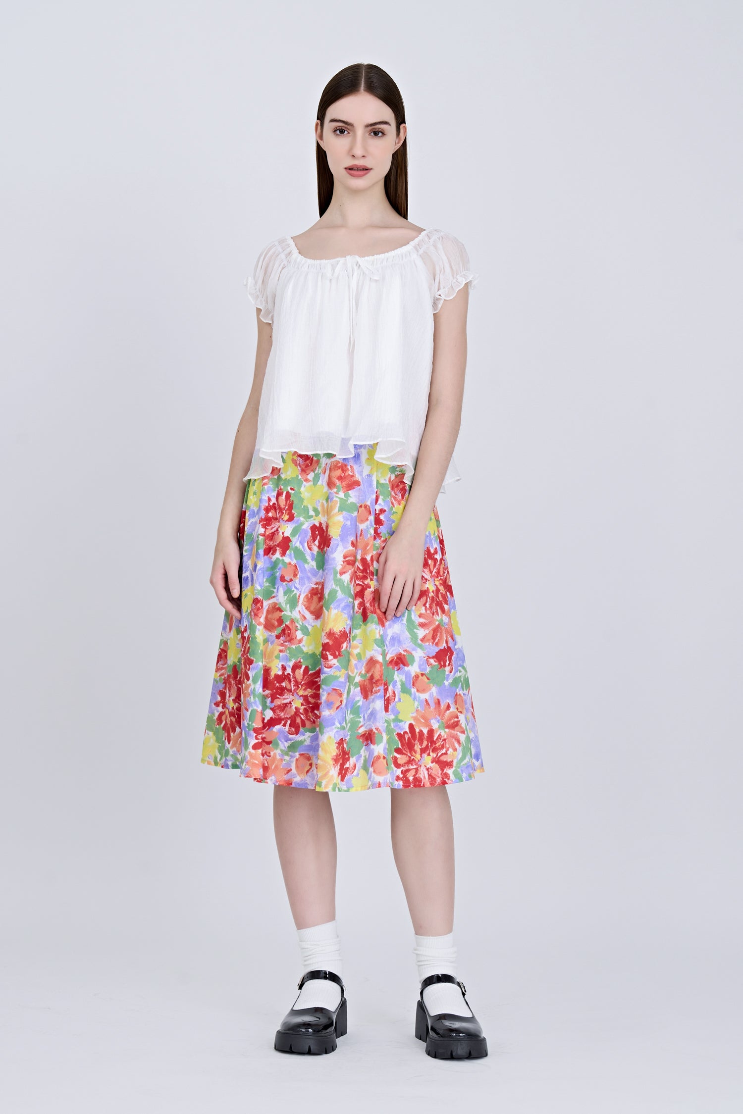 Floral Gathered Skirt - Mixed Florals