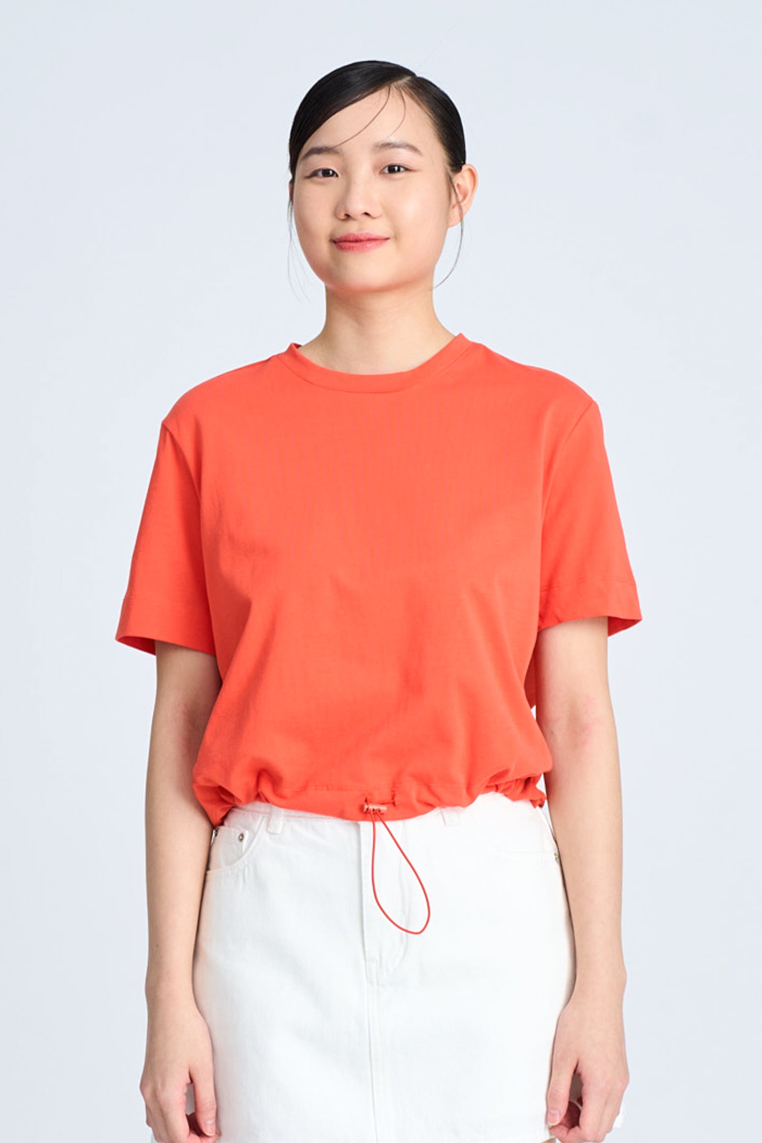 Short Sleeve Drawcord Tee - Vermillion