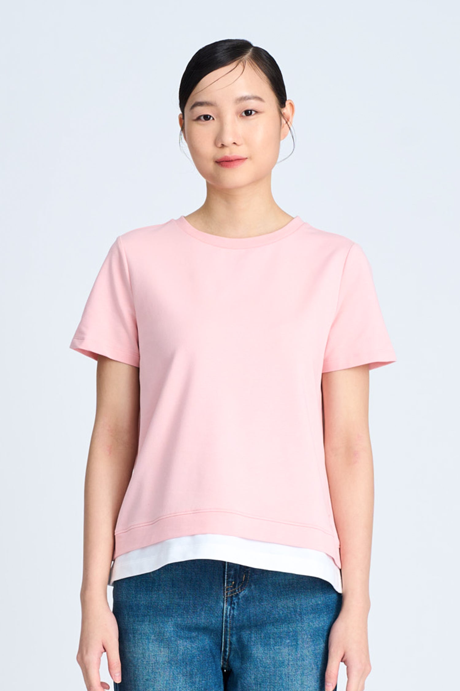 Double Hem Tee - Blush