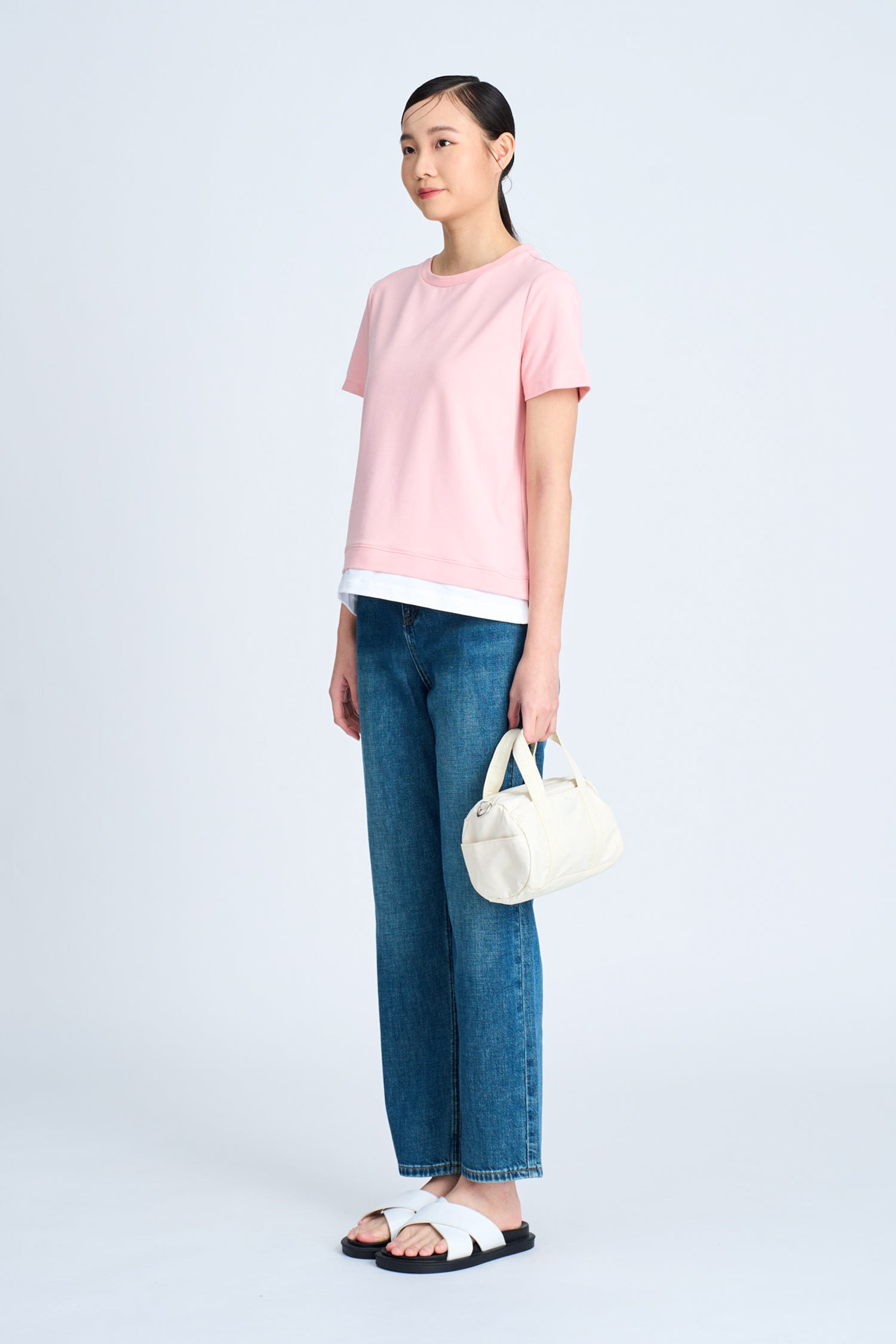 Double Hem Tee - Blush