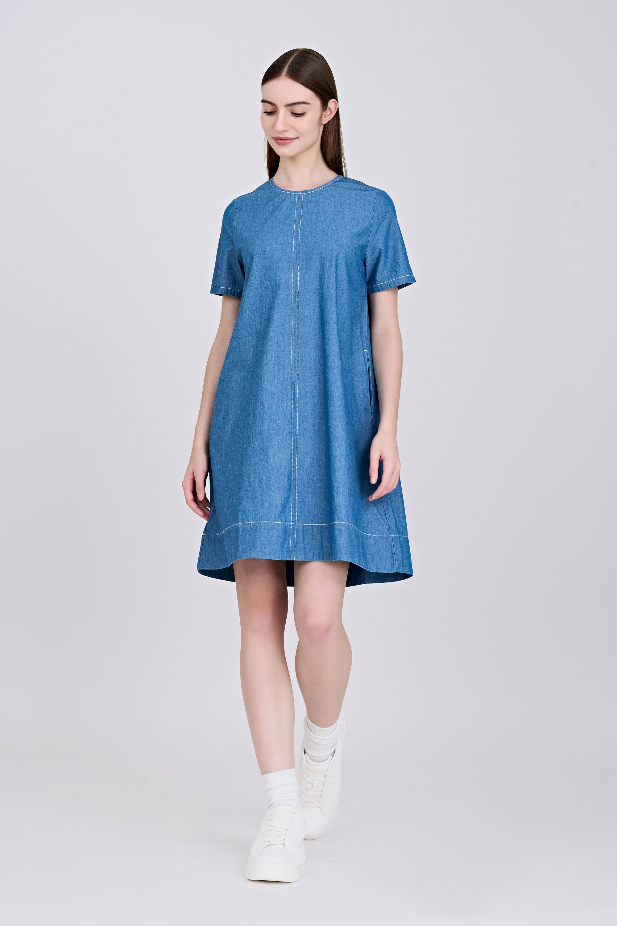 Short Sleeve Dress - Denim