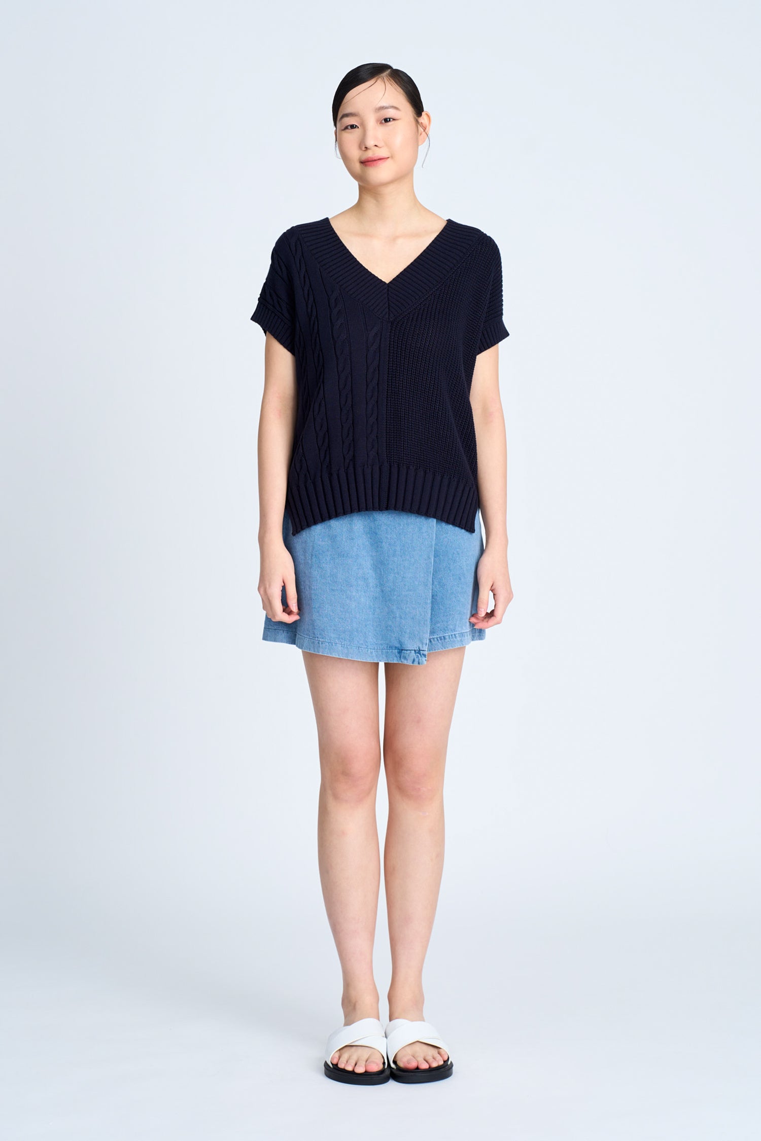 Overlap Skort - Denim