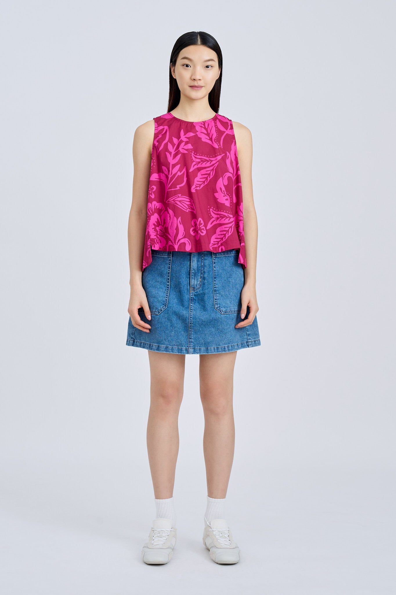 Patch Pocket Skort - Denim