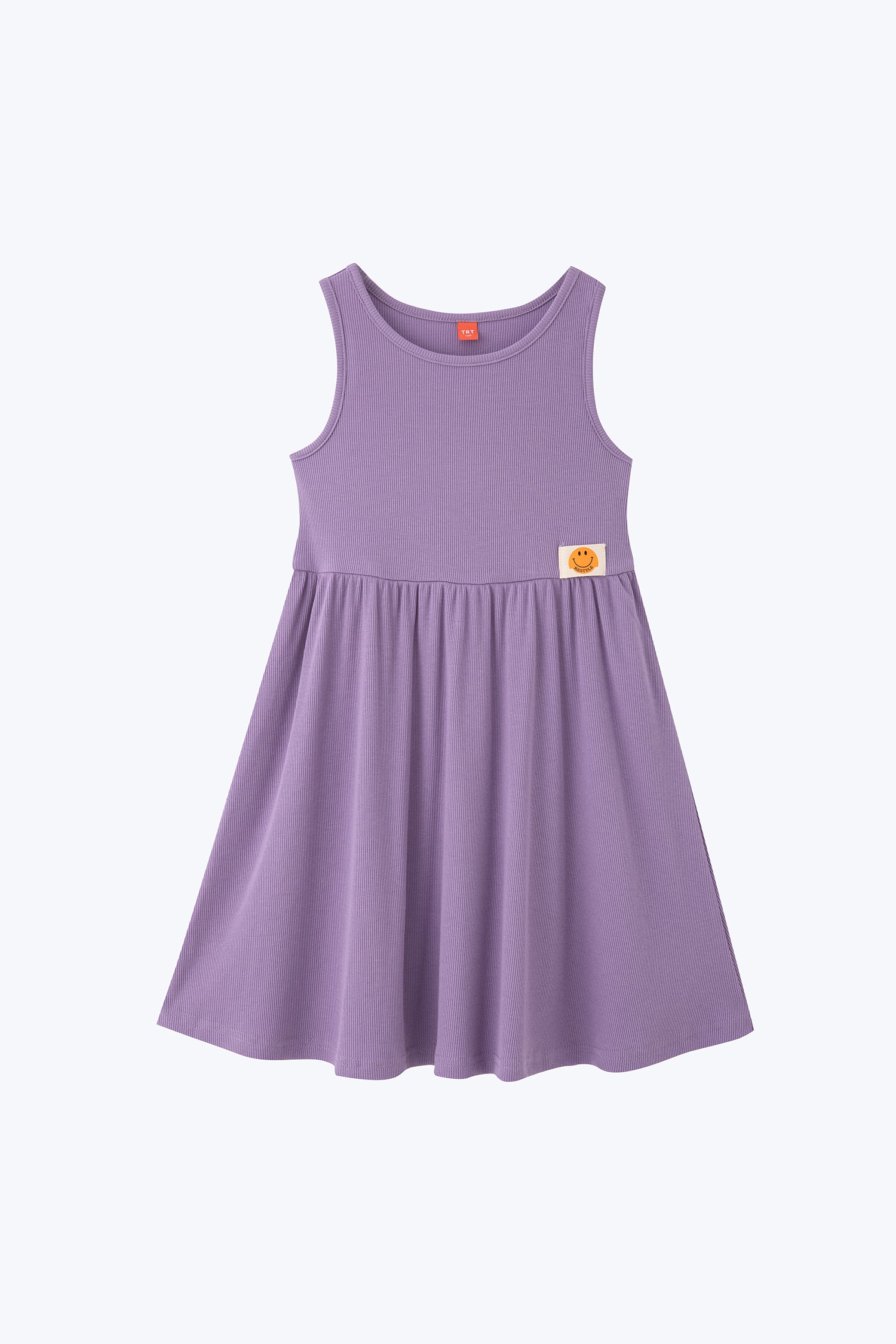 Sleeveless Ribbed Girl&#39;s Dress - Lavender