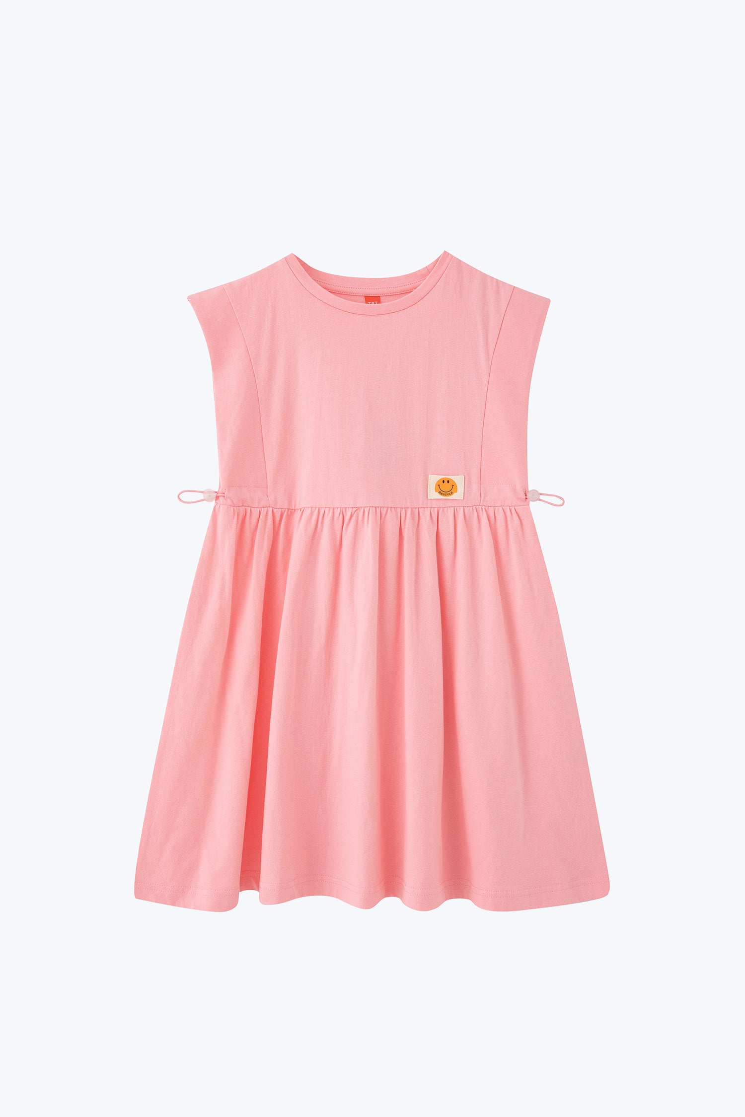 Sleeveless Kid&#39;s Dress with Side Toggle - Pink