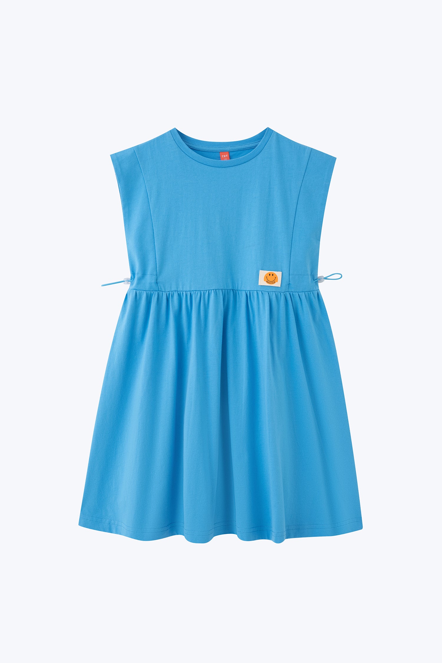 Sleeveless Kid&#39;s Dress with Side Toggle - Sky Blue