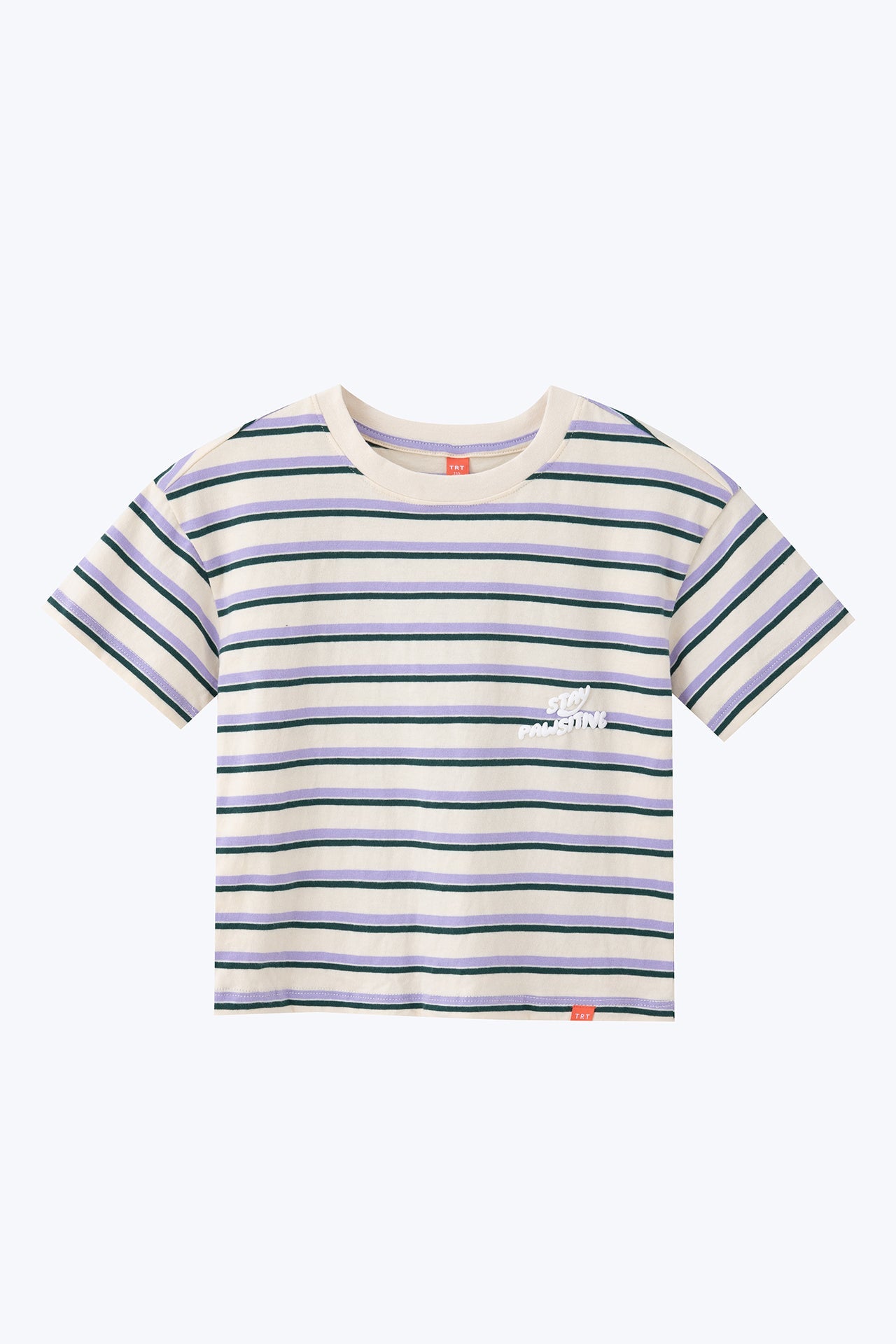 &quot;Stay Pawsitive&quot; Stripe Tee - Stripe Lilac