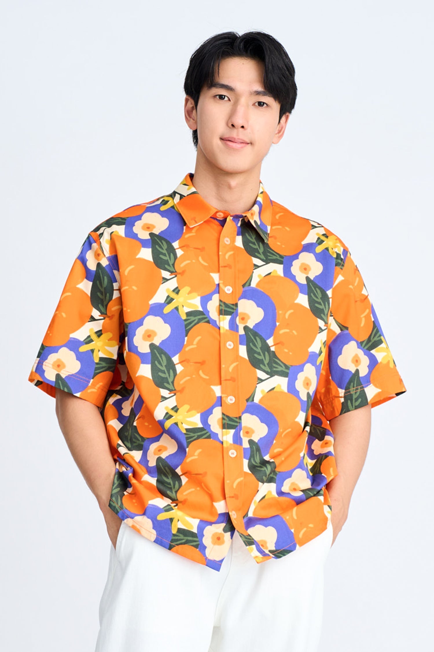 Festive Mandarin Inspired Shirt - Orange