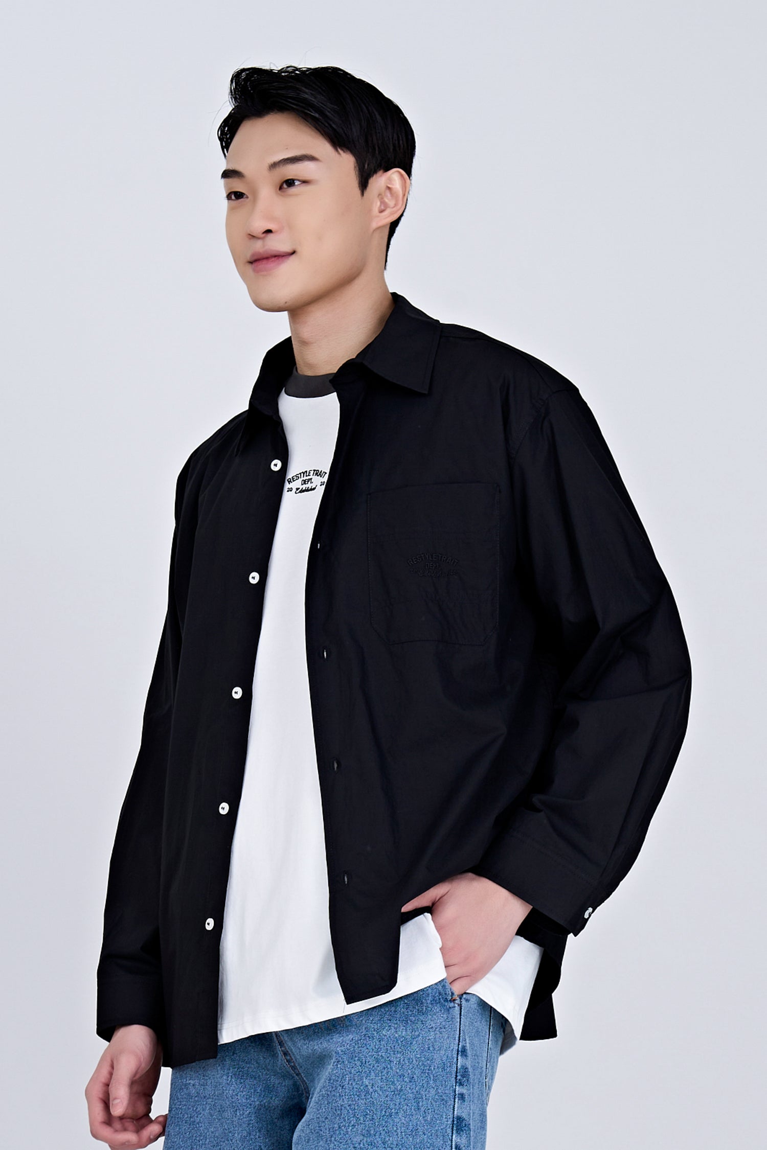 Button Up Classic Shirt - Black