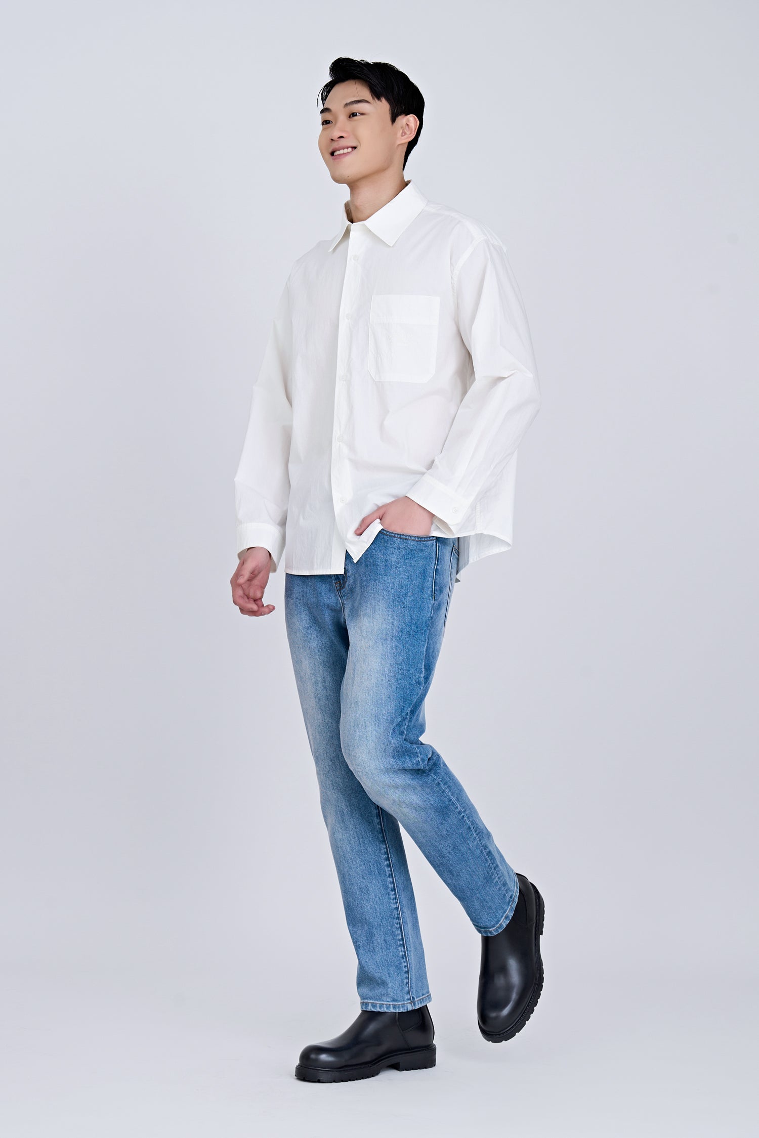 Button Up Classic Shirt - White