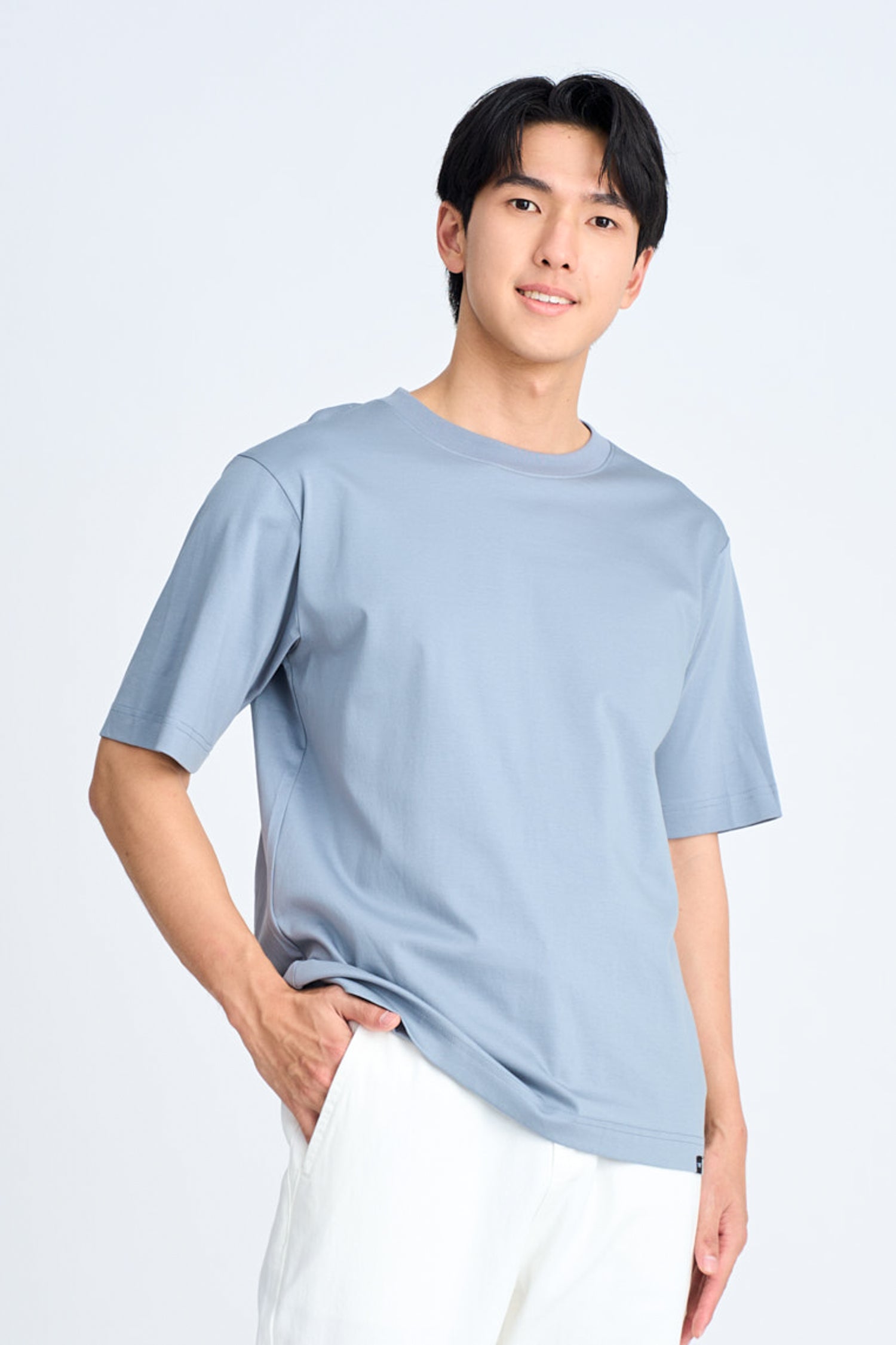 (A) Essential Crew Neck Tee - Elephant Grey