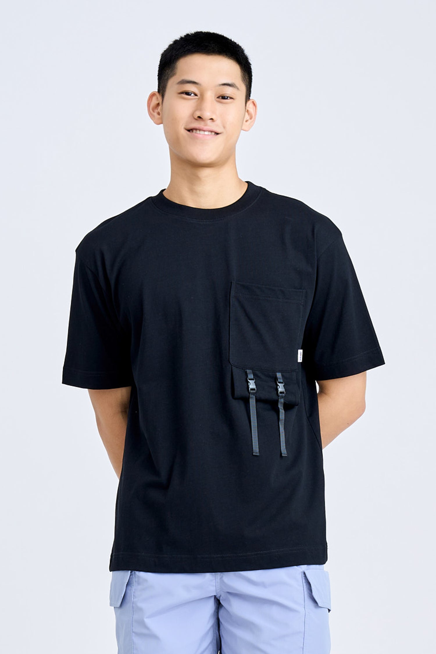 Utility Roll-Up Pocket Tee - Black